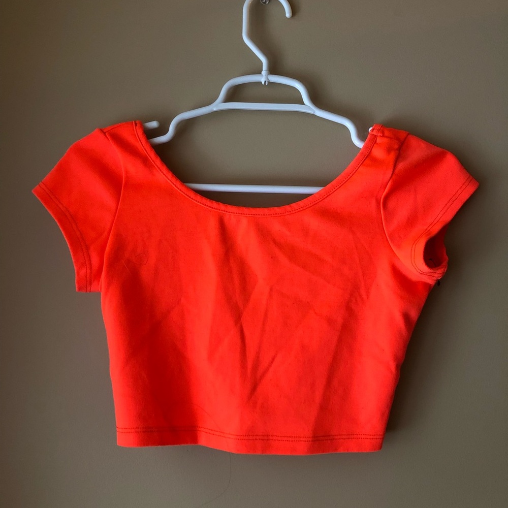 Bright orange crop top